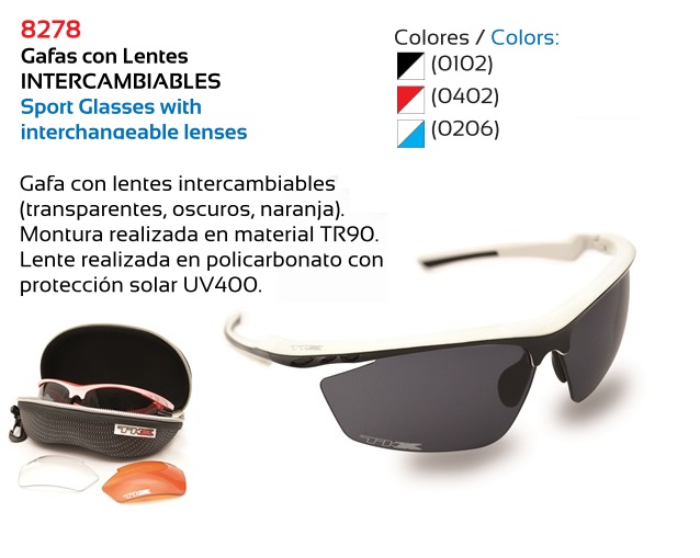 GAFAS BICICLETA TKX TR90 3 LENTES BLANCA